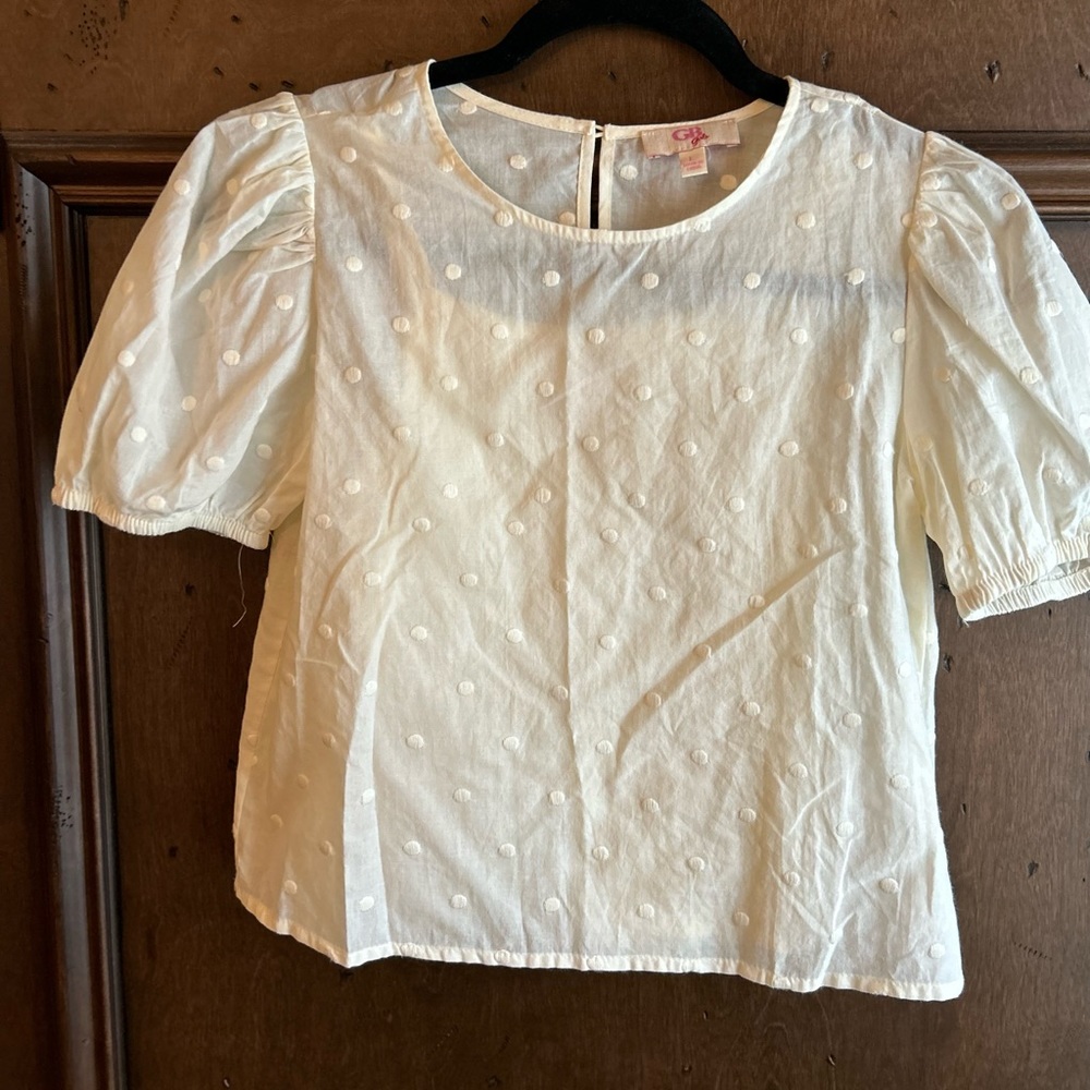 Off white/Cream textured girls top